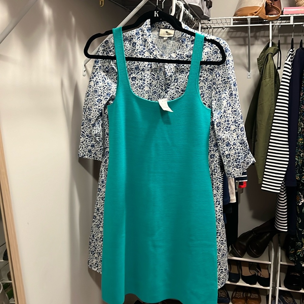 J Crew brand new teal classic dress size small